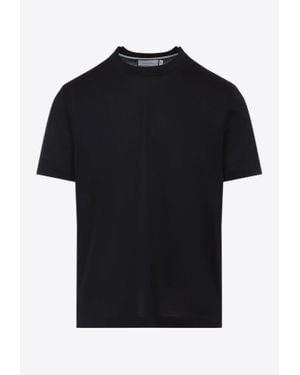 Canali Double-Neck Short-Sleeved T-Shirt - Black