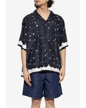 Givenchy Rose Print Bowling Shirt - Blue