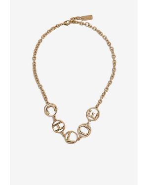 Chloé Logo Script Vintage Choker - White