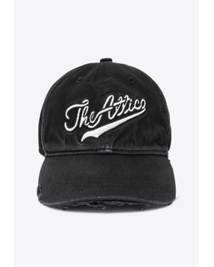 The Attico Vintage-Effect Baseball Cap - Black