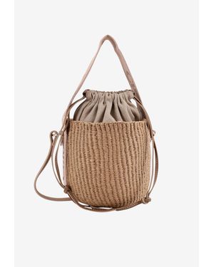 Chloé Woody Raffia Bucket Bag - Natural
