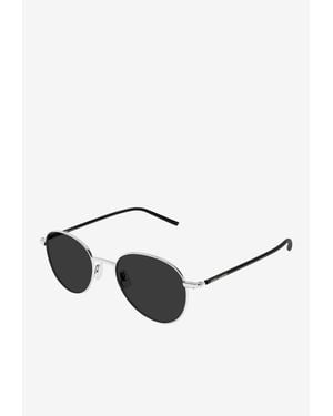 Saint Laurent Round Metal Sunglasses - White