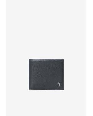 Saint Laurent Tiny Cassandre East-West Bi-Fold Wallet - White