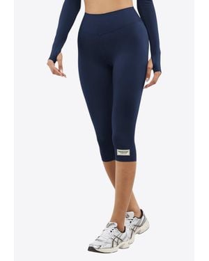 THE GIVING MOVEMENT x YOOX Capri Leggings With Logo Patch - Blue