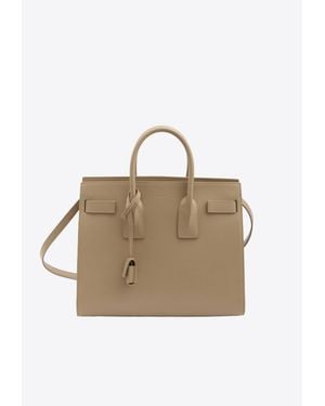 Saint Laurent Small Sac De Jour Top Handle Bag - Natural