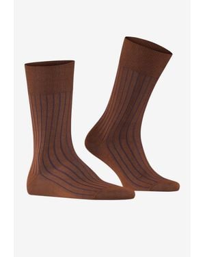 FALKE Shadow Ribbed Logo Socks - Brown
