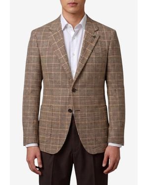 Lardini Prince Of Wales Single-Breasted Jacket - Brown