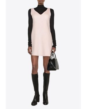 P.A.R.O.S.H. Sleeveless Wool Mini Dress - Natural