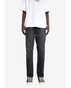 Acne Studios Logo Patch Striaght Jeans - Gray