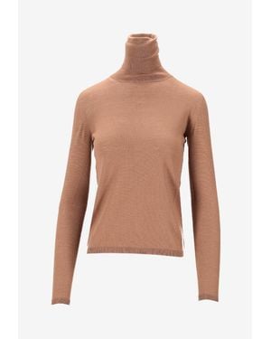 Max Mara Saluto High-Neck Knitted Sweater - White