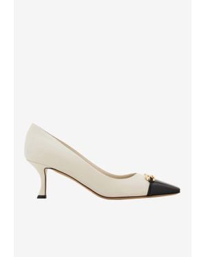 Ferragamo Bria 60 Gancini Pumps in White | Lyst