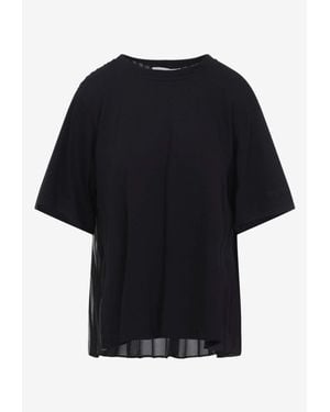 Sportmax Spiga T-Shirt With Sheer Panel - Black