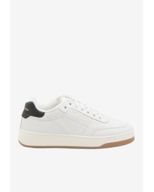 Saint Laurent Sl/61 Leather Low-Top Sneakers - White