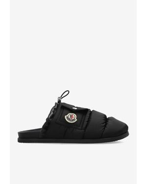 Moncler Mon Pocket Quilted Slippers - Black