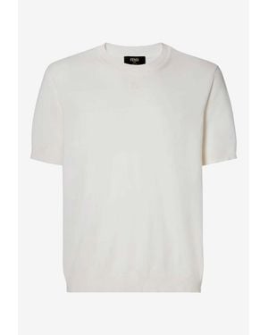 Fendi Ribbed Knit Top - White