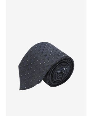 Ferragamo Gancini Jacquard Silk Tie - Blue