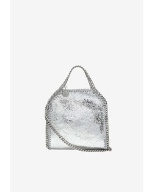 Stella McCartney Micro Falabella Metallic Tote Bag - White