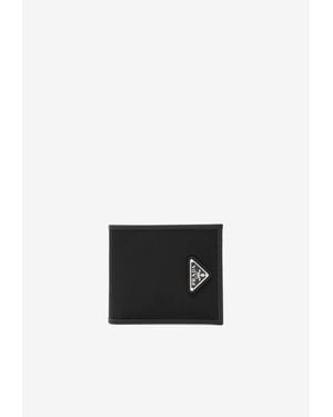 Prada Triangle Logo Re-Nylon And Saffiano Leather Wallet - White