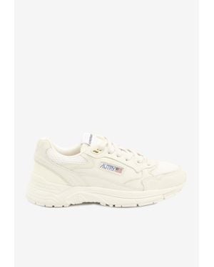 Autry Hyperway Leather Low-Top Trainers - Natural