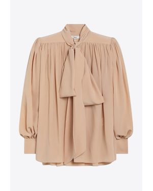Chloé Silk Tied Blouse - Natural