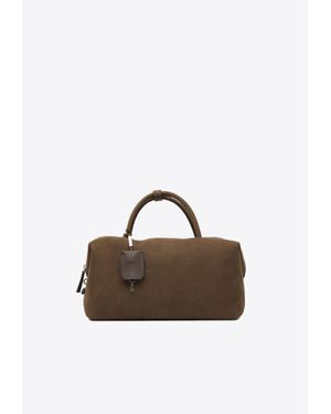 Max Mara Large Boston Suede Top Handle Bag - Brown