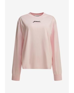 Ganni Future Long-Sleeved T-Shirt - Pink