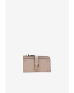 Chloé Small Paddington Leather Zip Cardholder - Natural