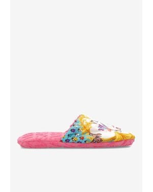 Versace Butterflies Logo Slippers - White