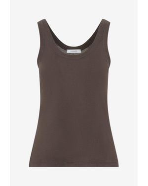 Lemaire Ribbed Tank Top - Brown
