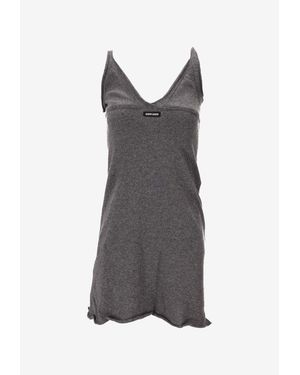 Miu Miu Cashmere Tank Mini Dress - Gray