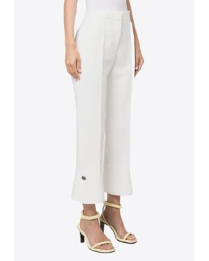 MSGM Cropped Flared Pants - White