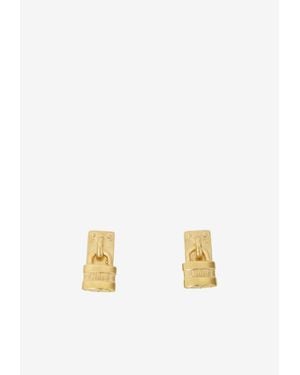 Chloé Mini Paddington Padlock Earrings - White