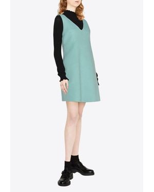 P.A.R.O.S.H. Sleeveless Wool Mini Dress - Green