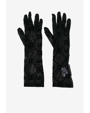Marine Serre Flocked Monogram Gloves - Black