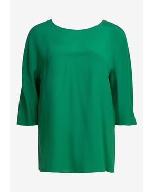 Max Mara Gattini Silk Bow Blouse - Green