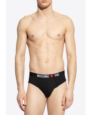 Moschino Love You Logo Briefs - Black