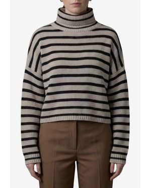 Lisa Yang Zerlina Stripe Cropped Jumper - Black