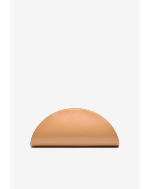 Mlouye Arc Calf Leather Clutch - Natural