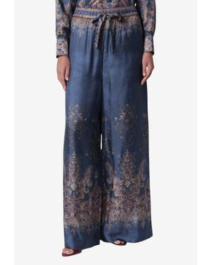 Zimmermann Valiant Paisley Wide-Leg Pants - Blue