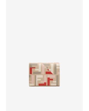 Fendi Monogram Flap Wallet - White