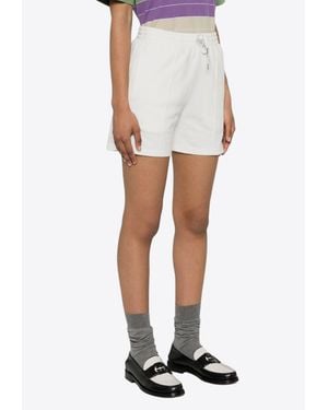 P.A.R.O.S.H. Logo-Embroidered Drawstring Shorts - White