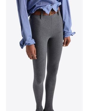 Prada High-Waist Knit Tights - Blue