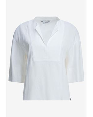Max Mara Sospiro V-Neck Blouse - White
