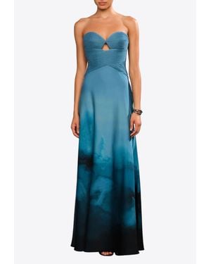 AMUR Cova Printed Maxi Dress - Blue