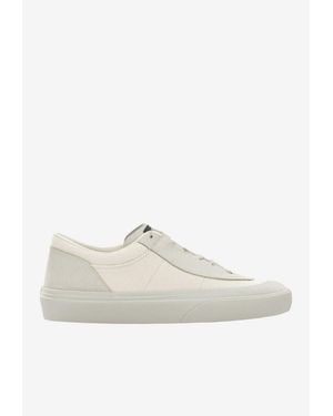 Stone Island Suede And Canvas Low-Top Sneakers - White