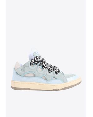 Lanvin Curb Leather Low-Top Sneakers - White
