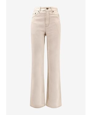 Burberry Logo Patch Straight-Leg Jeans - Natural