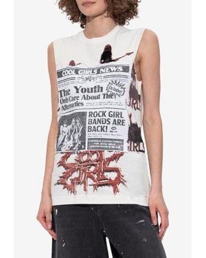 Dolce & Gabbana Vintage Effect Printed Top - White