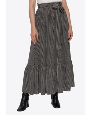 Chloé Gathered Midi Skirt - Grey