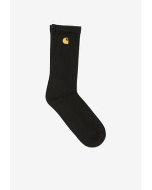Carhartt Chase Logo Embroidered Socks - Black